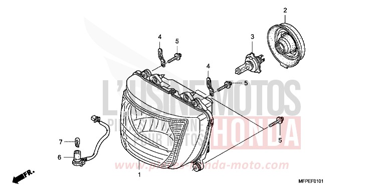PROJECTEUR (CB1300SA) de CB1300S PEARL SUNBEAM WHITE (NHA66KF) 2010