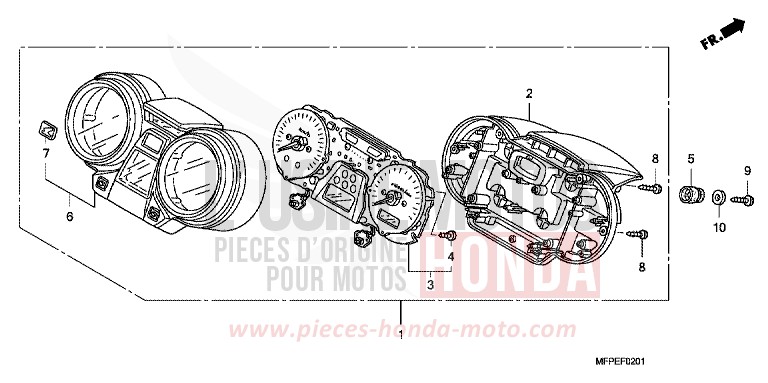COMPTEUR (CB1300SA) de CB1300S PEARL SUNBEAM WHITE (NHA66KF) 2010