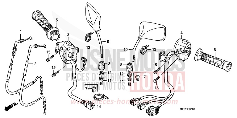 COMMUTATEUR/CABLE de CB1300S PEARL SUNBEAM WHITE (NHA66KF) de 2010