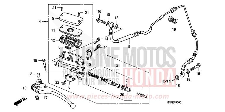 MAITRE-CYLINDRE de CB1300S PEARL SUNBEAM WHITE (NHA66KF) de 2010
