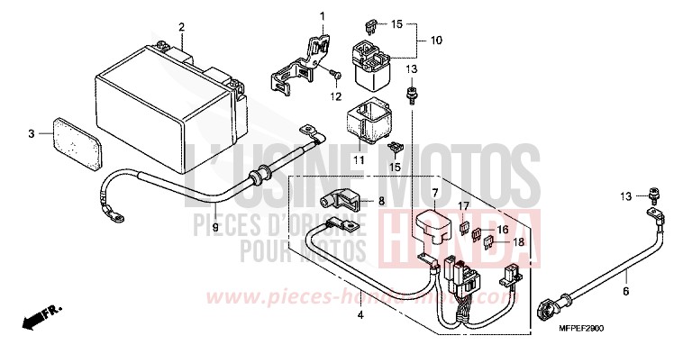 BATTERIE de CB1300S PEARL SUNBEAM WHITE (NHA66KF) 2010