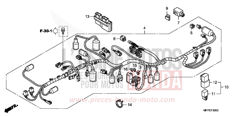 FAISCEAU DES FILS de CB1300S PEARL SUNBEAM WHITE (NHA66KF) de 2010