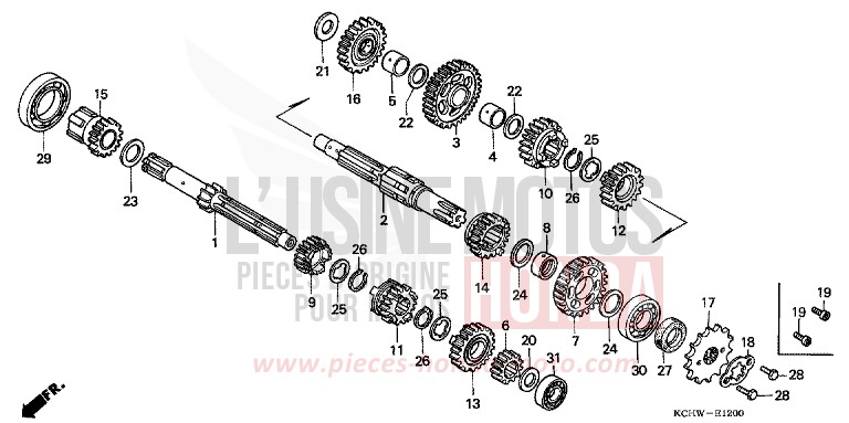 BOITE DE VITESSES de CG125 NOIR (NH1) de 2001