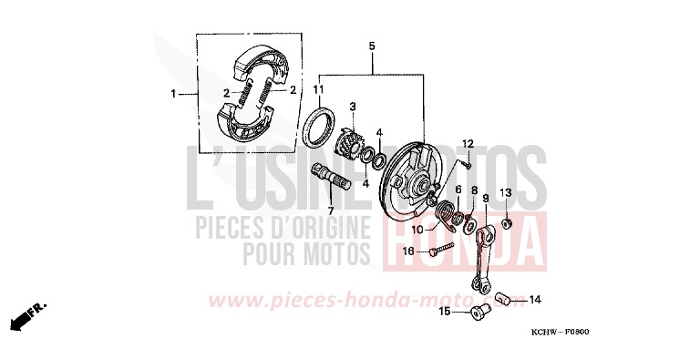 PANNEAU DE FREIN AVANT de CG125 NOIR (NH1) 2001