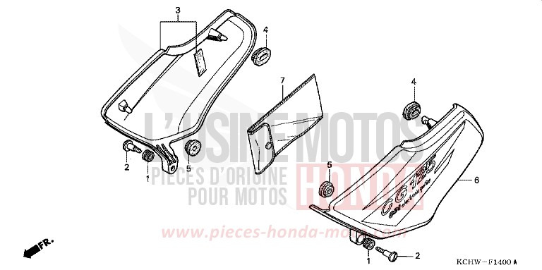 COUVERCLE LATERAL de CG125 NOIR (NH1) de 2001