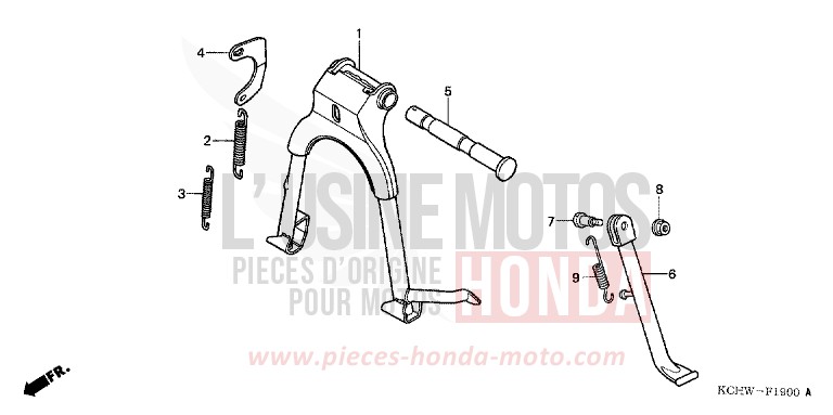 BEQUILLE de CG125 NOIR (NH1) de 2001