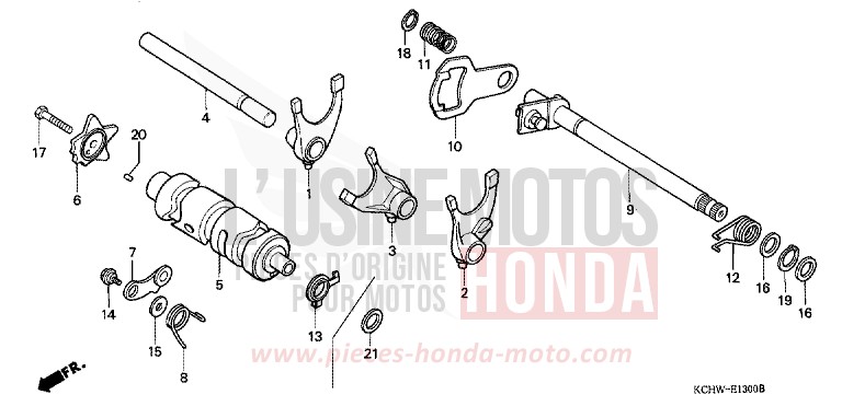 BARILLET DE SELECTION de CG125 MAGNA RED (R201) de 2001