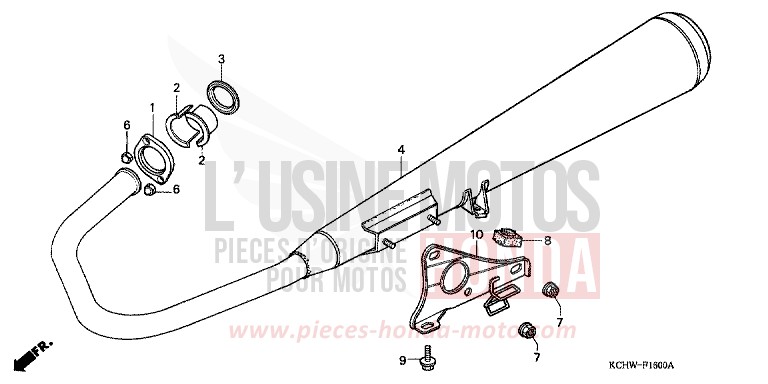 SILENCIEUX D'ECHAPPEMENT de CG125 MAGNA RED (R201) 2001