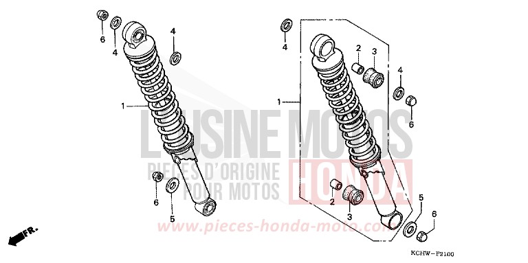 COUSSIN ARRIERE de CG125 MAGNA RED (R201) de 2001