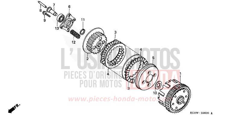 EMBRAYAGE (1) de CG125 ATESSA BLUE (PB162) 1998
