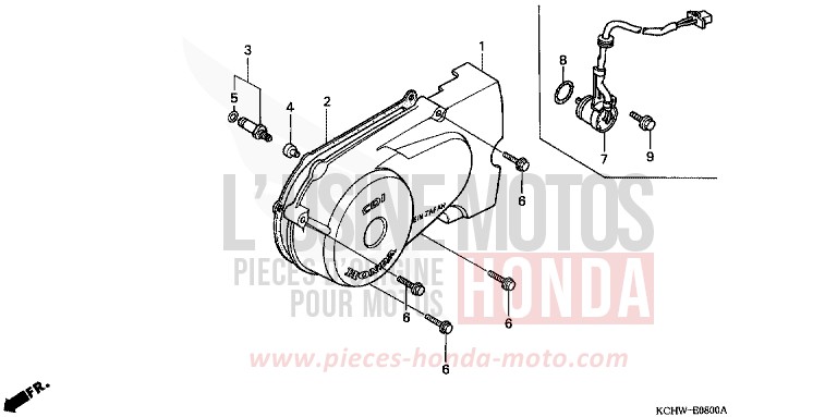PANNEAU CARTER-MOTEUR G. (1) de CG125 ATESSA BLUE (PB162) 1998