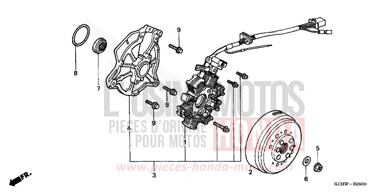 GENERATRICE (1) de CG125 MAGNA RED (R201) de 1998