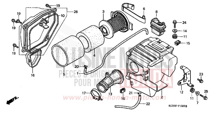 FILTRE A AIR (1) de CG125 MAGNA RED (R201) 1998