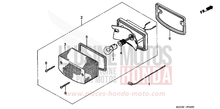 FEU ARRIERE de CG125 MAGNA RED (R201) 1998