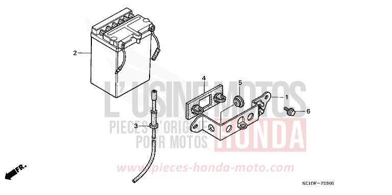 BATTERIE (1) de CG125 MAGNA RED (R201) de 1998