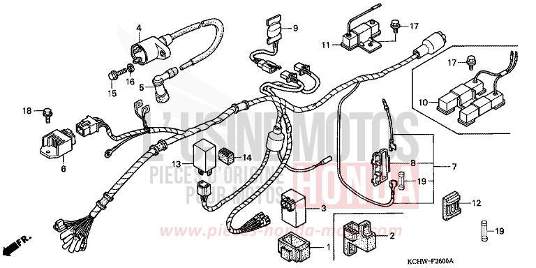 FAISCEAU DES FILS (1) de CG125 MAGNA RED (R201) de 1998
