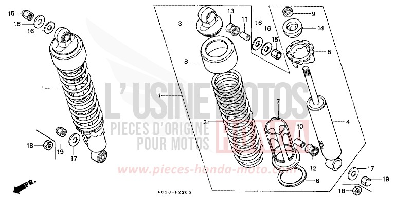 COUSSIN ARRIERE de CM125C CANDY BOURGOGNE RED-U (R107) 1982