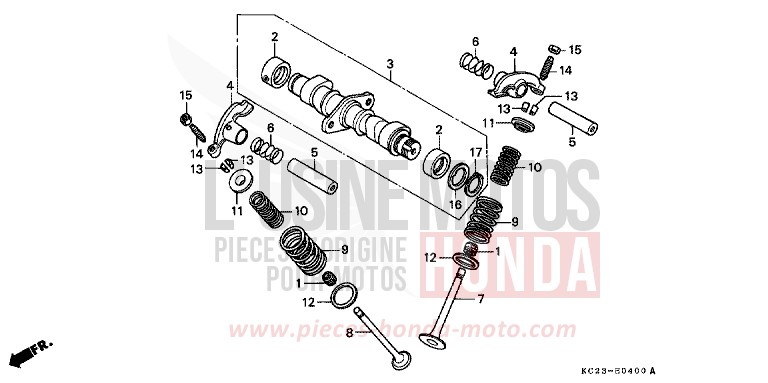 ARBRE A CAMES/SOUPAPE de CM125C CANDY MUSE RED-U (R104) 1982
