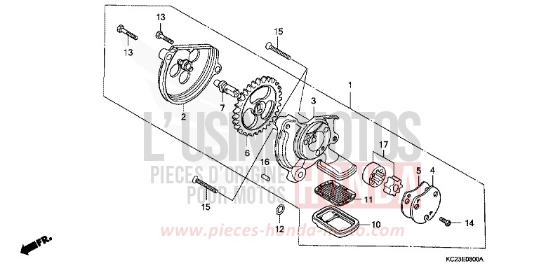POMPE A HUILE de CM125C CANDY ENPIRE BLUE-U (PB117) de 1985