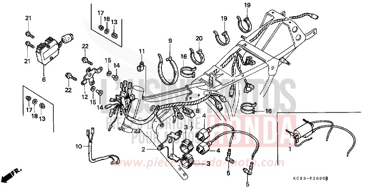 FAISCEAU DES FILS/ BOBINE D'ALLUMAGE de CM125C CANDY GLORY RED-U (R101) 1985