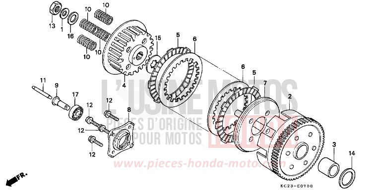 EMBRAYAGE (E/ED/F/G/SD/SW) de CM125C COSMO BLACK METALLIC-U (B100MU) 1985