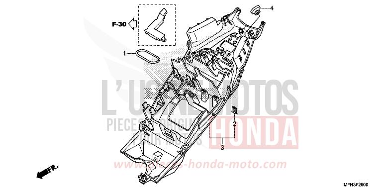 GARDE-BOUE ARRIERE de CB1000R MAT PEARL COOL WHITE (NHB44) de 2013
