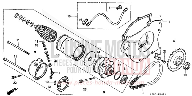 MOTEUR DE DEMARRAGE (2) de CM125C CANDY ORCHID RED (R132) 1988