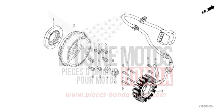 CARTER MOTEUR de CM125C COSMO BLACK METALLIC-U (B100MU) 1988