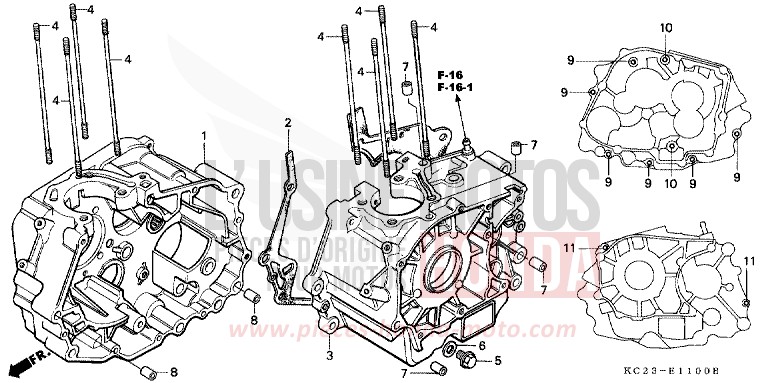 CARTER MOTEUR de CM125C PURE BLACK (NH237) 1988