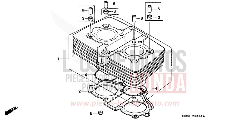 CYLINDRE de CM125C R104U (R104U) de 1988