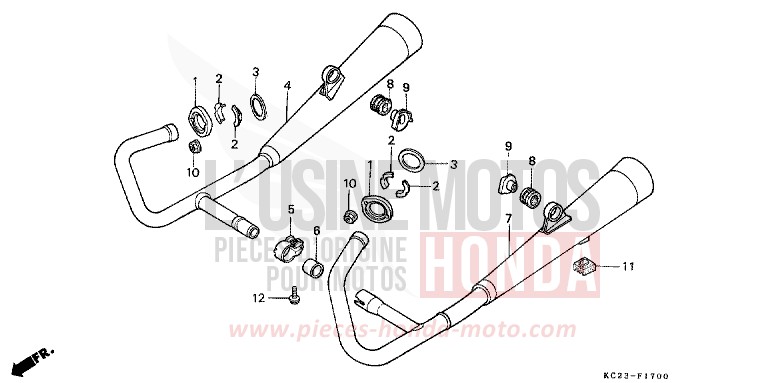 SILENCIEUX D'ECHAPPEMENT de CM125C CANDY ORCHID RED (R132) de 1992