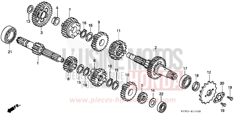 BOITE DE VITESSES de CM125C NOIR (NH1) de 1993