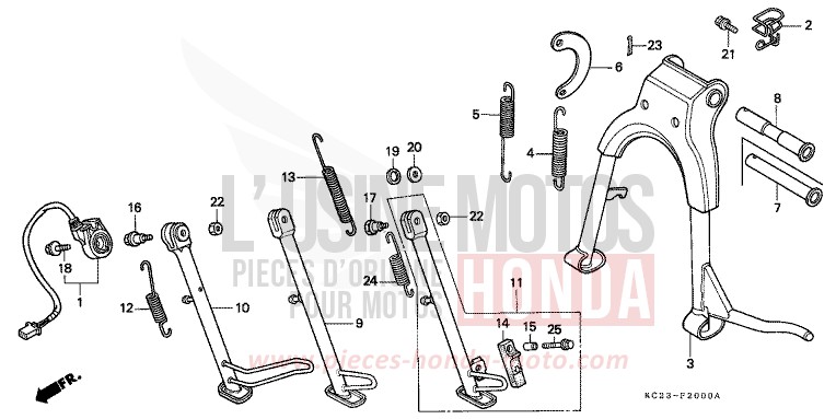 BEQUILLE de CM125C PEARL ATLANTIS BLUE (B142) de 1994