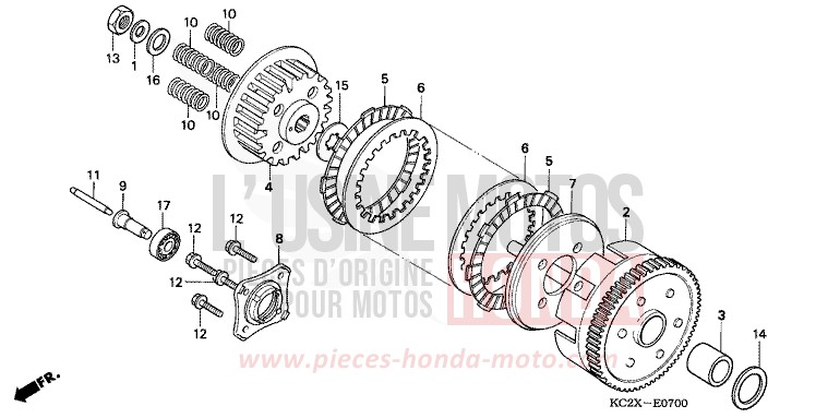 EMBRAYAGE de CM125C NOIR (NH1) de 1999