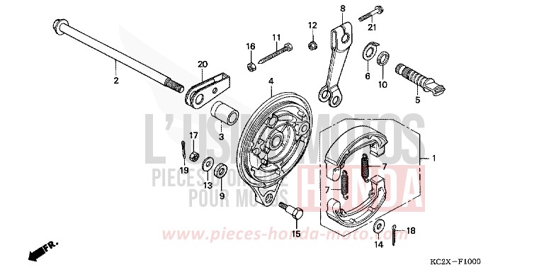 PANNEAU DE FREIN ARRIERE de CM125C NOIR (NH1) 1999