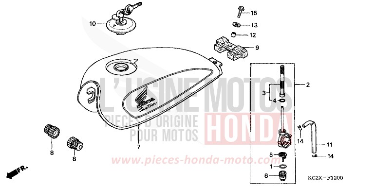 RESERVOIR A CARBURANT de CM125C NOIR (NH1) de 1999