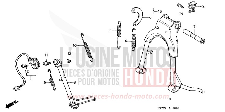 BEQUILLE de CM125C NOIR (NH1) de 1999