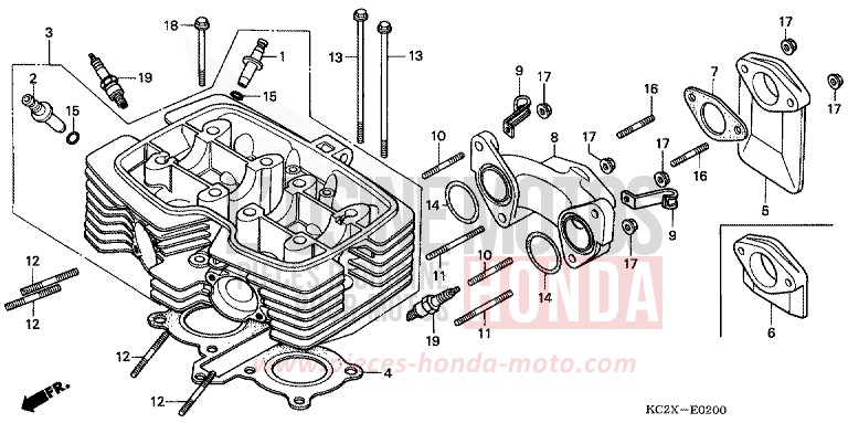 CULASSE de CM125C CANDY BOURGOGNE RED-U (R107) de 1999