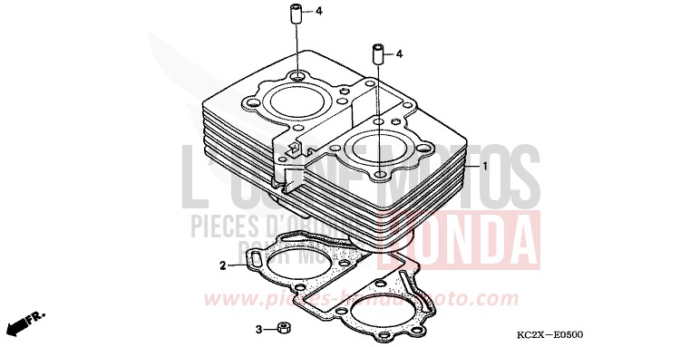 CYLINDRE de CM125C CANDY BOURGOGNE RED-U (R107) de 1999