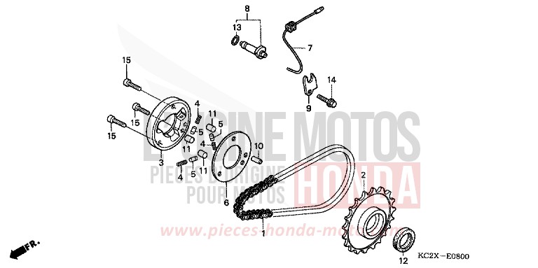 EMBRAYAGE DE DEMARRAGE de CM125C CANDY BOURGOGNE RED-U (R107) de 1999