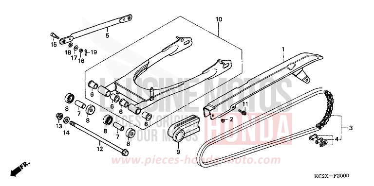 BRAS OSCILLANT de CM125C CANDY BOURGOGNE RED-U (R107) 1999
