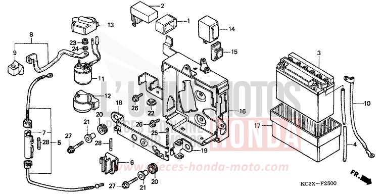 BATTERIE de CM125C CANDY BOURGOGNE RED-U (R107) 1999