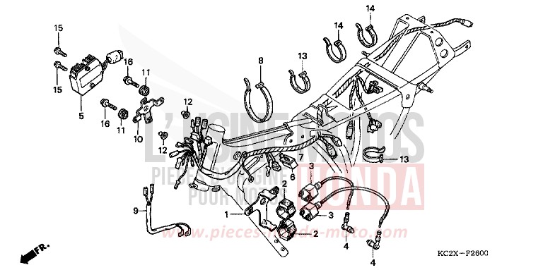 FAISCEAU DES FILS/ALLUMAGE ENROULEMENT de CM125C CANDY BOURGOGNE RED-U (R107) 1999
