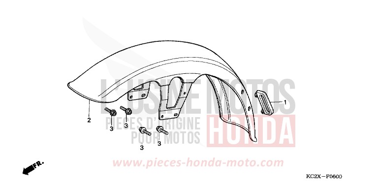 AILE AVANT de CM125C PEARL ATLANTIS BLUE (B142) de 1999