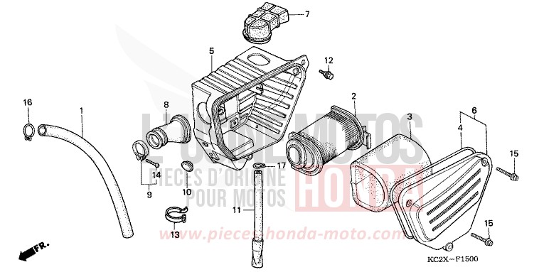 FILTRE A AIR (1) de CM125C PEARL ATLANTIS BLUE (B142) 1999