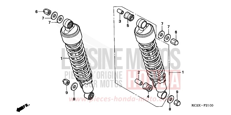 COUSSIN ARRIERE de CM125C PEARL ATLANTIS BLUE (B142) de 1999