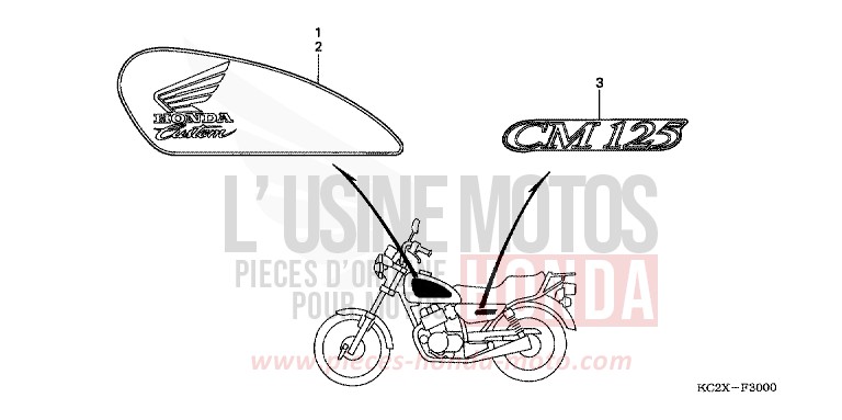RAYURE de CM125C PEARL ATLANTIS BLUE (B142) de 1999