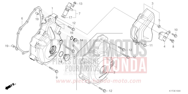 PANNEAU CARTER-MOTEUR G. de CRF300LRA EXTREME RED (R292) 2021