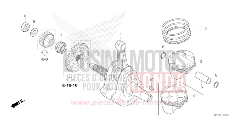 VILEBREQUIN/PISTON de CRF300LRA EXTREME RED (R292) 2021