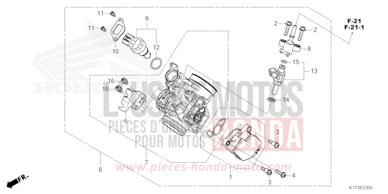 CORPS DE PAPILLON de CRF300LRA EXTREME RED (R292) 2021